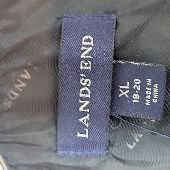 Lands' End black quilted puffer Goose Down coat XL - Picture 4 of 11